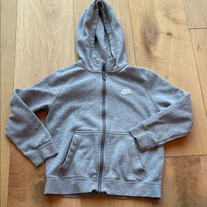 Nike Kids Light Gray Zip-Up Hoodie